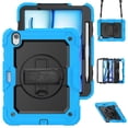 thumbnail image 1 of Case for iPad Air 11 inch M3 2025/M2 2024 (7th/6th Gen) with Screen Protector, 360 Degree Rotating Kickstand Hand Strap Heavy Duty Shockproof Cover with Shoulder Strap, Sky Blue, 1 of 7