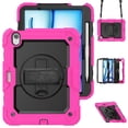 thumbnail image 1 of Case for iPad Air 11 Inch M3 2025/M2 2024 (7th/6th Gen) with Screen Protector, 360 Degree Rotating Kickstand Hand Strap Heavy Duty Shockproof Cover with Shoulder Strap, Rose, 1 of 7