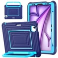 thumbnail image 1 of Case for iPad Air 11 inch (2026 M4/2025 M3/2024 M2), 3-in-1 Silicone Tablet Case with 180° Adjustable Stand, Shoulder Strap, Dark Blue, 1 of 7