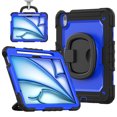 thumbnail image 1 of Case for iPad Air 11 inch M3 2025/M2 2024 (7th/6th Gen), 360 Rotating Stand Handle Pencil Holder Shoulder Strap Heavy Duty Shockproof Cover, Dark Blue PC, 1 of 7
