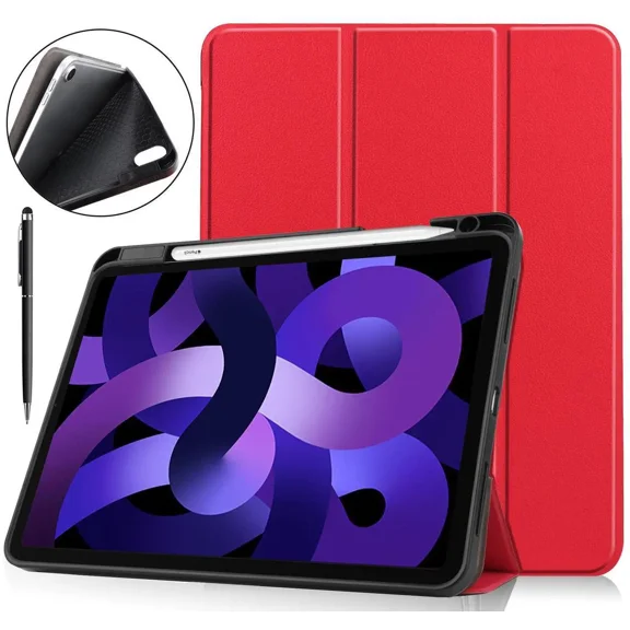 Case for iPad Air 11 inch M3 2025) / M2 2024, iPad Air 5th Generation 2022 / 4th Generation 2020 10.9 inch, Slim Smart Stand Cover with Pencil Holder, Universal Stylus Pen