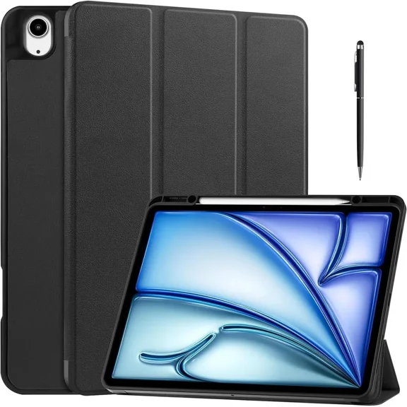 Case for iPad Air 13 Inch M3 2025 / M2 2024, Slim Smart Stand Cover Protective Cover with Pencil Holder, Stand, Universal Stylus Pen,Support Pencil Charging + Auto Wake/Sleep