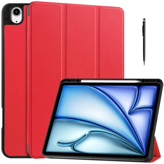 Case for iPad Air 13 Inch M3 2025 / M2 2024, Slim Smart Stand Cover Protective Cover with Pencil Holder, Stand, Universal Stylus Pen,Support Pencil Charging + Auto Wake/Sleep