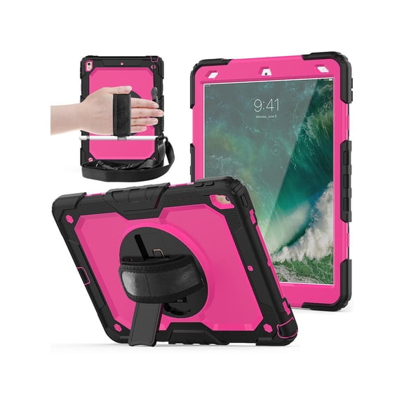 Case for iPad Air 3 10.5 2019 / iPad Pro 10.5 2017, Rugged Heavy Duty Shockproof Protective Cover Case with Rotating Kickstand for iPad Air (3rd Gen) 10.5" 2019 / iPad Pro 10.5" 2017