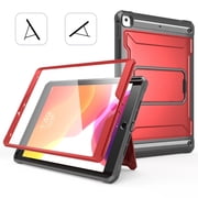 Case for iPad Air 3 2019 / iPad Pro 10.5 2017, Heavy Duty with Built-in Screen Protector Full-body Rugged Protective with Kickstand Hybrid Tablet Case for iPad Air 3/Pro 10.5,Red