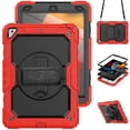 thumbnail image 1 of Case for iPad Air 3rd Generation 2019/iPad Pro 10.5 Inch 2017 with Screen Protector, 360 Degree Rotating Kickstand Hand Strap Heavy Duty Shockproof Cover with Shoulder Strap, Red, 1 of 7