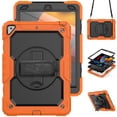 thumbnail image 1 of Case for iPad Air 3rd Generation 2019/iPad Pro 10.5 Inch 2017 with Screen Protector, 360 Degree Rotating Kickstand Hand Strap Heavy Duty Shockproof Cover with Shoulder Strap, Orange, 1 of 7