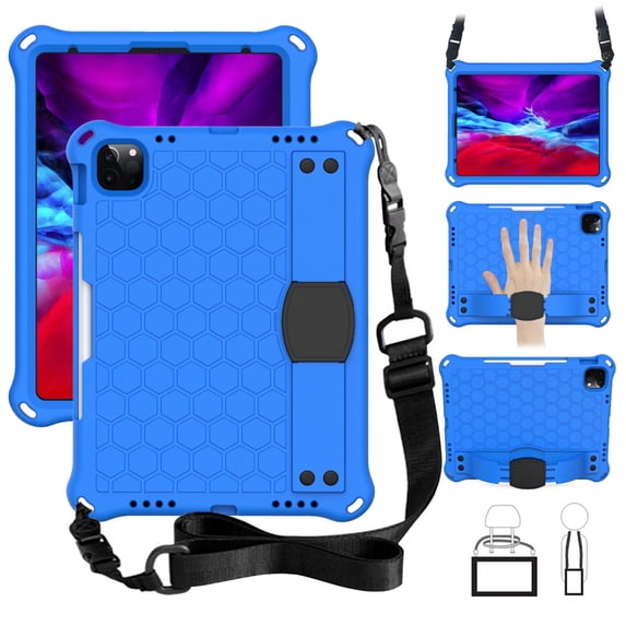 Case For iPad Air (4th, 5th)/iPad 10th Generation 10.9 inch (2022)/Pro 11" (1st, 2nd, 3rd, 4th)/iPad 11 A16 (2025) Lightweight Contrast Color Cover With Pen Holder and Shoulder Strap