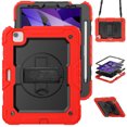 thumbnail image 1 of Case for iPad Air 5th Generation / iPad Air 4th Generation 10.9 inch with Screen Protector, 360 Degree Rotating Kickstand Hand Strap Shockproof Cover with Shoulder Strap, Red, 1 of 7