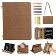 thumbnail image 1 of Case for iPad Air11 2024/Pro 11 2022 2021 2020 2018/Air4/Air5, Folio Stand PU Leather Cover with Shoulder Strap & Handstrap with elastic, Card Slots Cash Pockets Pen Slot Envelope Pocket Case, Brown, 1 of 10