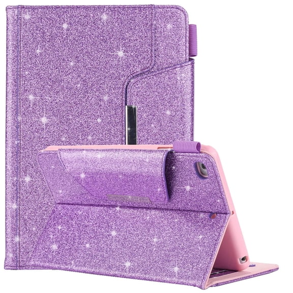 Case for iPad Mini 4/ iPad Mini 3/ iPad Mini 2/ iPad Mini, Allytech Glitter [Auto Wake/Sleep] Sparkly Bling PU Leather Folio Flip Stand Cover for Apple iPad Mini 1/2/3/4 7.9-inch Tablet, Purple