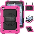 thumbnail image 1 of Case for iPad Mini 5 2019/Mini 4 2015 (5th/4th Generation 7.9 inch) with Screen Protector, 360 Degree Rotating Kickstand Hand Strap Shockproof Cover with Shoulder Strap, Rose, 1 of 7