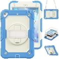 thumbnail image 1 of Case for iPad Mini 5 2019/Mini 4 2015 (5th/4th Generation 7.9 inch) with Screen Protector, 360 Degree Rotating Kickstand Hand Strap Shockproof Cover with Shoulder Strap, Cream Navy, 1 of 7