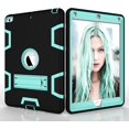thumbnail image 1 of Case for iPad Mini 5 (2019), Slim Duty Drop Proof Shockproof Protective Armor Cover with Built-in Stand for Apple iPad 7.9 Inch 2019 Release (Black+Aqua), 1 of 14