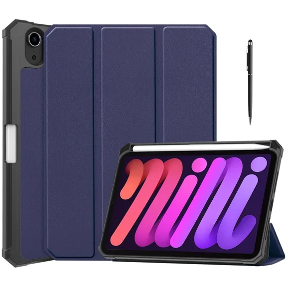 Case for iPad Mini 7 2024 (A17 Pro) / iPad Mini 6 2021, iPad Mini 7th/6th Generation Case 8.3 inch, Slim Smart Stand Cover with Pencil Holder, Universal Stylus Pen,Support Pencil Charging