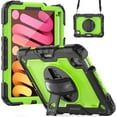 thumbnail image 1 of Case for iPad Mini 7 (A17 Pro)/Mini 6th Case 8.3 inch (2024/2021), Heavy Duty Shockproof Protective Case with Screen Protector, 360° Rotating Stand, Hand/Shoulder Strap and Pen Holder, 1 of 9