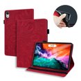thumbnail image 1 of Case for iPad Mini 7th Gen 8.3" 2024/Mini 6th Gen 8.3" 2021, Multi-Angle Viewing Folio Stand Smart Shell Embossed Pattern PU Leather Cover with Auto Sleep/Wake Pencil Holder Card Slot Case, Red, 1 of 6