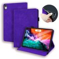 thumbnail image 1 of Case for iPad Mini 7th Gen 8.3" 2024/Mini 6th Gen 8.3" 2021, Multi-Angle Viewing Folio Stand Smart Shell Embossed Pattern PU Leather Cover with Auto Sleep/Wake Pencil Holder Card Slot Case, Purple, 1 of 7