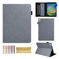 thumbnail image 1 of Case for iPad Pro 10.5 2017/Air 3 2019, PU Leather Folio Multi-Angle Viewing Stand Card Slots Case with Elastic Band Auto Wake/Sleep Magnetic Case Cover for iPad 10.2 2021/2020/2019, Gray, 1 of 1