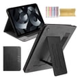 thumbnail image 1 of Case for iPad Pro 10.5" 2017 / Air 3rd Gen 10.5" 2019, Premium PU Leather [Auto Wake / Sleep] Elastic Hand Strap Card Holder Foldable Muti-Angle Stand Folio for iPad 10.2" 2021/2020/2019, Black, 1 of 10