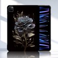 thumbnail image 1 of Case for iPad Pro 10.5 inch 2019/2017, Painting Pattern Soft Flexible TPU Hybrid Cover Anti-Scratch Honeycomb Texture Lightweight Slim Shockproof Tablet Case for iPad Pro 10.5", Black Rose, 1 of 8
