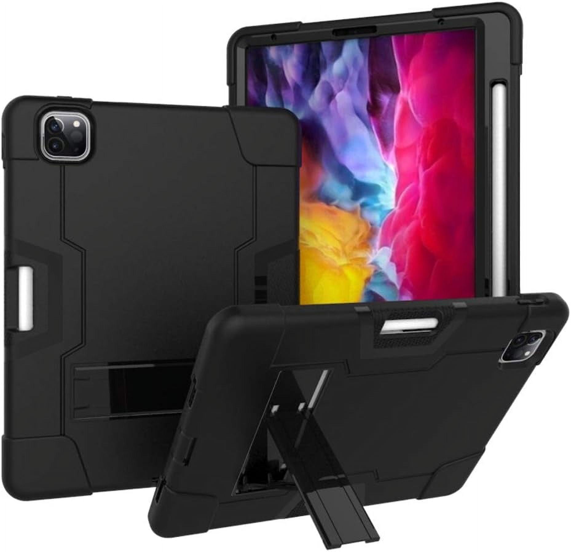 Case for iPad Pro 11 2020, Slim Duty Drop Proof Shockproof Protective Impact Resistant Armor Cover with Kickstand and Pencil Holder for Apple iPad Pro 11 Inch 2nd Generation (Black)