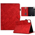 thumbnail image 1 of Case for iPad Pro 11" 2022/2021/2020/2018, for iPad Air 11" 2024 Case, Embossed Tree Pattern PU Leather Book Style Smart Auto Wake/Sleep Cover Card Slots Flip Stand Case for iPad Air 5/Air 4, Red, 1 of 9