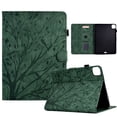 thumbnail image 1 of Case for iPad Pro 11" 2022/2021/2020/2018, for iPad Air 11" 2024 Case, Embossed Tree Pattern PU Leather Book Style Smart Auto Wake/Sleep Cover Card Slots Flip Stand Case for iPad Air 5/Air 4, Green, 1 of 9