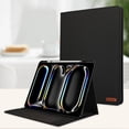 thumbnail image 1 of Case for iPad Pro 11" 2024 Cloth Texture Business Tablet Cover with Multi-Angle Flip Stand & Card Holder, Auto Wake/Sleep Full Body Protective Case for iPad Pro 11" 2024, Black, 1 of 8