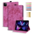 thumbnail image 1 of Case for iPad Pro 11 2024, Embossed Auto Wake/Sleep Function Multiple Viewing Angles PU Leather Magnetic Stand Flip Case Cover with Card Slots for for iPad Pro 11 2024, Rose, 1 of 8
