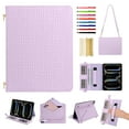 thumbnail image 1 of Case for iPad Pro 11 2024, Folio Stand PU Leather Rugged Cover with Shoulder Strap and Handstrap with elastic, Multi-Card Slots Cash Pockets Pen Slot Envelope Pocket Wallet Case, Purple, 1 of 10