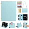 thumbnail image 1 of Case for iPad Pro 11 2024, Folio Stand PU Leather Rugged Cover with Shoulder Strap and Handstrap with elastic, Multi-Card Slots Cash Pockets Pen Slot Envelope Pocket Wallet Case, Blue, 1 of 10