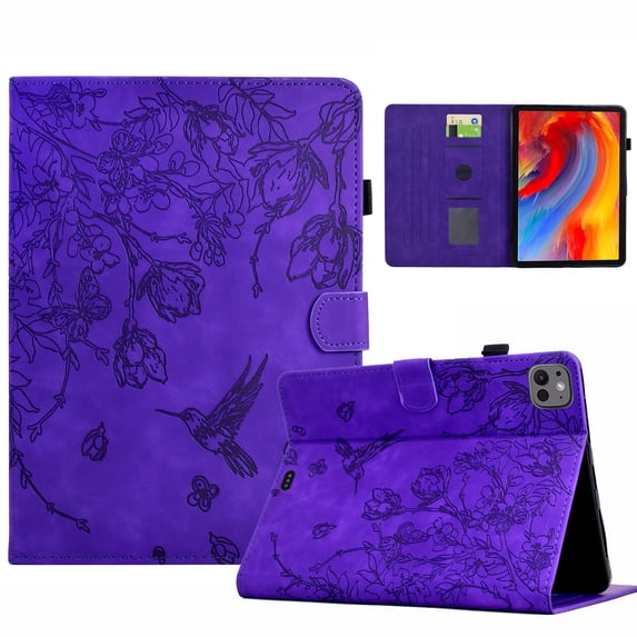 Case for iPad Pro 11 2024, PU Leather Kickstand Shockproof Flip Case with Card Slots & Pencil Slot & Magnetic Clasp Auto Sleep / Wake Function Cover for iPad Pro 11 2024, Purple