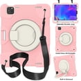 thumbnail image 1 of Case for iPad Pro 11 3rd Generation 2021: Military Grade Shockproof Silicone for iPad 11 Inch 2nd Gen w/Pencil Holder - Stand - Handle - Shoulder Strap For iPad Pro 11 2021/2020/2018,Pink, 1 of 11
