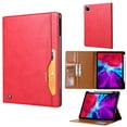 thumbnail image 1 of Case for iPad Pro 11 Inch 5th Generation 2024, Soft PU Leather Card Slots Wallet Smart Cover with Sleep / Wake Feature Flip Kickstand with Pencil Holder Folio Case for iPad Pro 11 Inch 2024, Red, 1 of 7