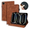 thumbnail image 1 of Case for iPad Pro 11 Inch (M4) 2024, Multi-Angle Viewing Folio Stand Smart Shell Embossed Pattern PU Leather Cover with Auto Sleep/Wake with Pencil Holder Card Slot Tablet Case, Brown, 1 of 14