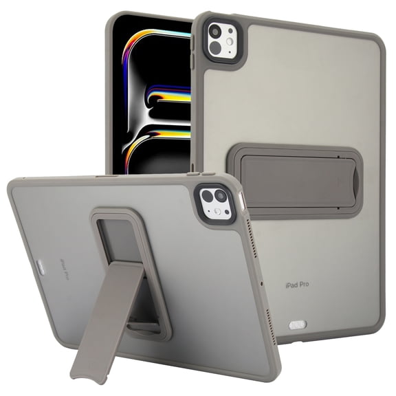 Case for iPad Pro 11 inch 2022/2021/2020/2018, with Built-in Kickstand Shockproof Rugged Skin-Feel Cover Slim Lightweight Military Grade Drop Protection Cover for iPad Air 4 10.9 inch/Air 5, Gray
