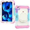 thumbnail image 1 of Case for iPad Pro 11 inch 2022/2021/2020/2018 iPad 11 4th/3rd/2nd/1st Gen, 360 Rotating Stand Handle Shoulder Strap Heavy Duty Shockproof Cover, Rainbow Pink, 1 of 7