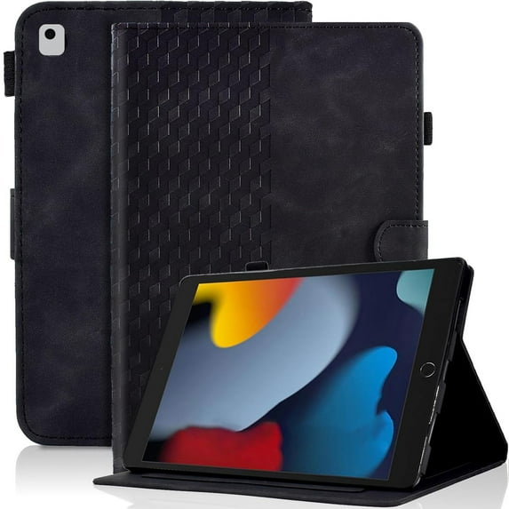 Case for iPad Pro 11-inch (M4) 2024,Magnetic PU Leather Folio Folding Smart Cover with Auto Wake Sleep Stand Card Wallet Shockproof Rubber Case, Black