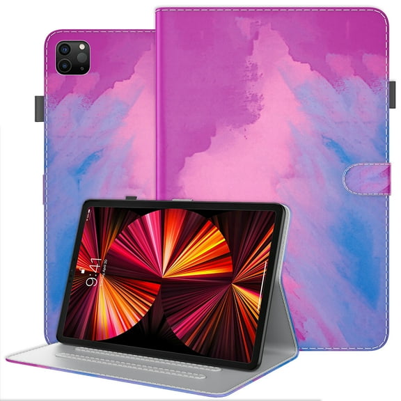 Case for iPad Pro 12.9 2021 5th/4th/3rd Generation, PU Leather Adjustable Stand Auto Wake/Sleep Smart Case for iPad Pro 12.9 inch Case 2021/2020/2018 (5th & 4th & 3rd Gen),E