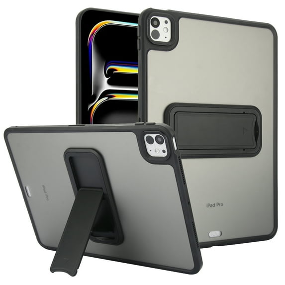 Case for iPad Pro 12.9" 2022/2018/2020/2021, with Built-in Kickstand Shockproof Rugged Skin-Feel Cover, Slim Military Grade Drop Protection Cover for iPad Pro 12.9" 2022/2018/2020/2021, Black