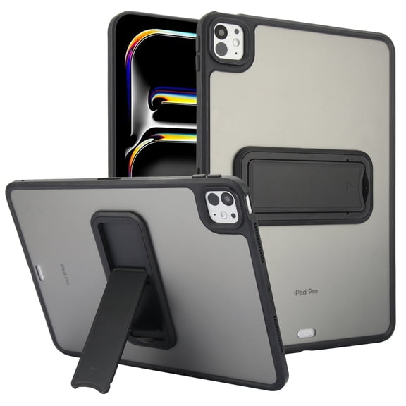 Case for iPad Pro 12.9" 2022/2018/2020/2021, with Built-in Kickstand Shockproof Rugged Skin-Feel Cover, Slim Military Grade Drop Protection Cover for iPad Pro 12.9" 2022/2018/2020/2021, Black