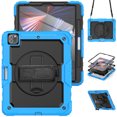 thumbnail image 1 of Case for iPad Pro 12.9 2022/2021/2020/2018 6th/5th/4th/3rd Gen with Screen Protector, 360 Degree Rotating Kickstand Hand Strap Shockproof Cover with Shoulder Strap, Sky Blue, 1 of 7