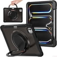 thumbnail image 1 of Case for iPad Pro 12.9"Air 6 11"13"2024 Heavy Duty Shockproof Cover iPad 10.9"10th 9 7 8th 10.2 Mini6 Kickstand Hand Strap Funda (cool full black,Pro12.9 5th Gen 2021), 1 of 7