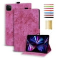 thumbnail image 1 of Case for iPad Pro 13 2024, Embossed Auto Wake/Sleep Function Multiple Viewing Angles PU Leather Magnetic Stand Flip Case Cover with Card Slots for for iPad Pro 13 2024, Rose, 1 of 8