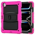 thumbnail image 1 of Case for iPad Pro 13 2024, Military Grade Protective Silicone PC Cover with Screen Protector & Adjustable Kickstand & Shoulder Strap & Pencil Holder & 3-layer Protection, Rose+Black, 1 of 8