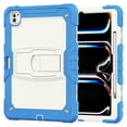 thumbnail image 1 of Case for iPad Pro 13 2024, Military Grade Protective Silicone PC Cover with Screen Protector & Adjustable Kickstand & Shoulder Strap & Pencil Holder & 3-layer Protection, Skyblue+Beige, 1 of 8