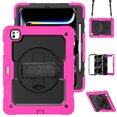 thumbnail image 1 of Case for iPad Pro 13 inch (2025 M5/2024 M4) with Screen Protector, 360 Degree Rotating Kickstand Hand Strap Heavy Duty Shockproof Cover with Shoulder Strap, Rose, 1 of 7