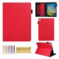 thumbnail image 1 of Case for iPad Pro 9.7 inch 2016/5th Gen 2017/6th Gen 2018, PU Leather Folio Multi-Angle Viewing Stand Card Slots Case with Elastic Band Auto Wake/Sleep Magnetic Case Cover, Red, 1 of 1