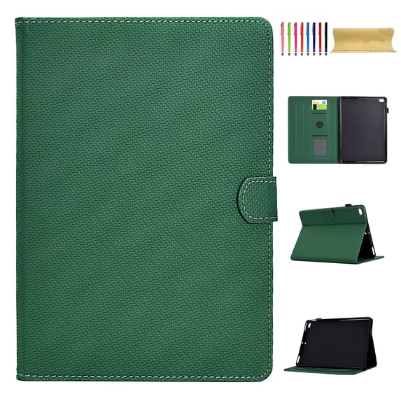 Case for iPad mini 1/2/3/4/5, Carbon Fiber Texture PU Leather Multi-Angle Viewing Stand Shockproof Flip Case with Card Slots Magnetic Clasp, for iPad mini 1/2/3/4/5, Dark Green
